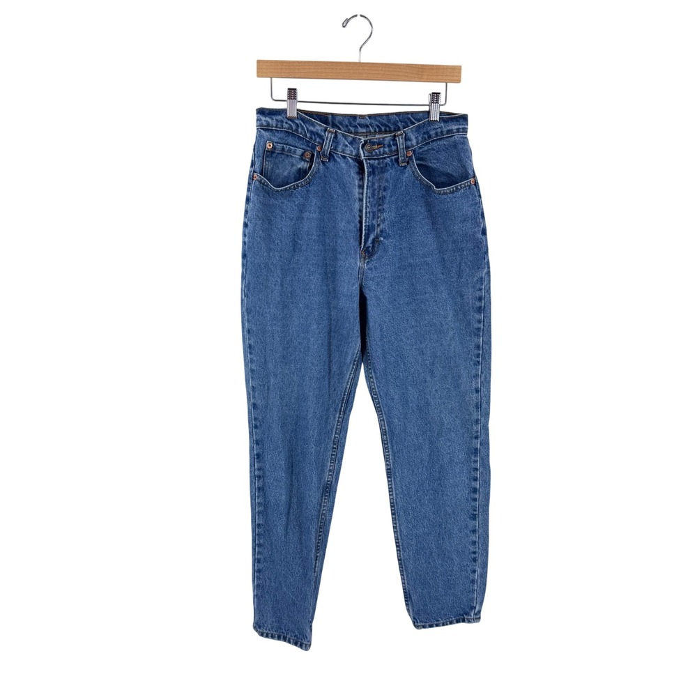 Jordache High Rise Tapered Mom Jeans Blue 13/14 Vintage 90s Denim Rigid Indigo